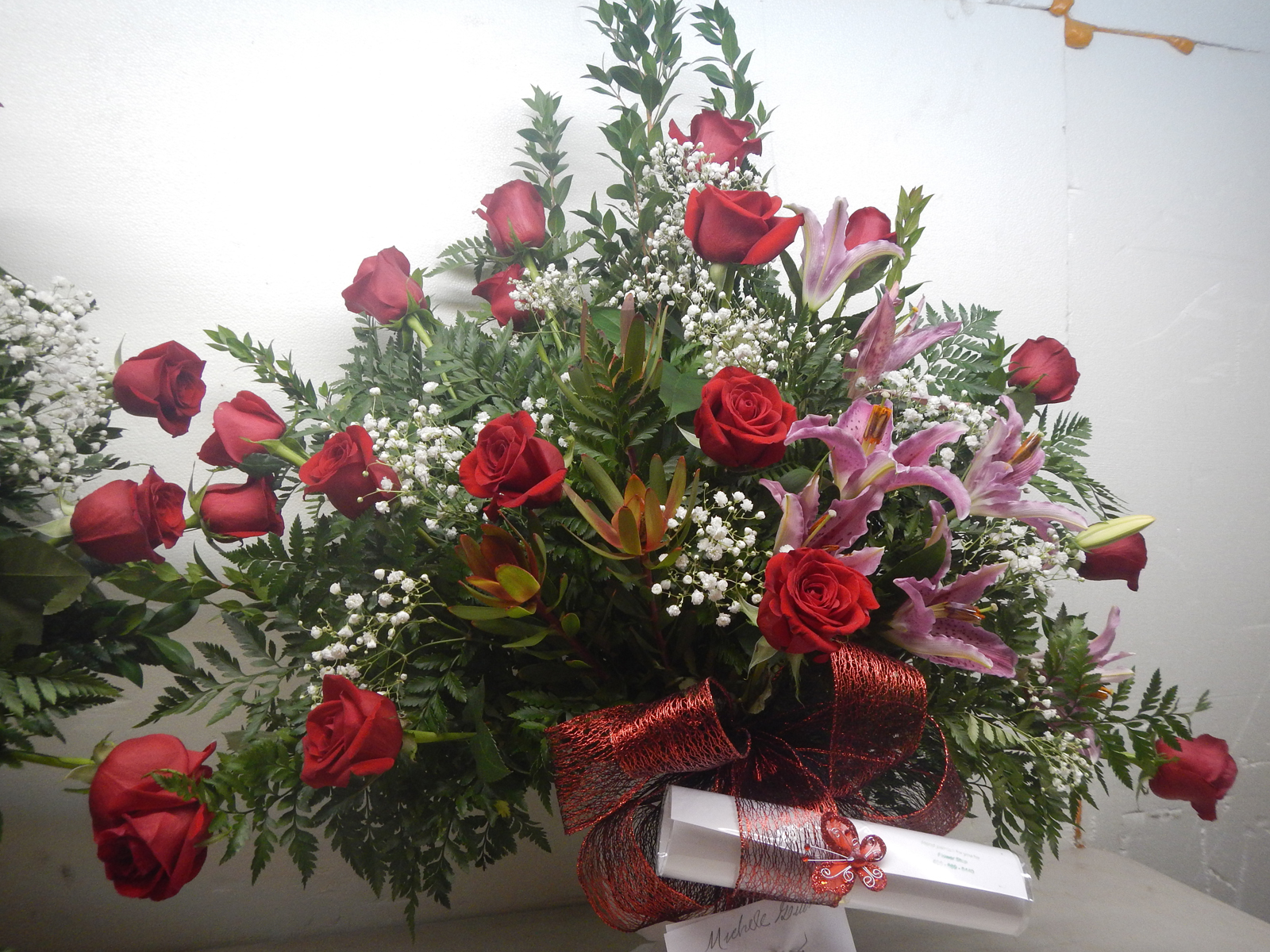 Medium rose and lily bouquet